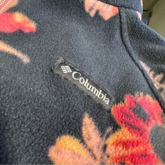 Columbia Girl Fleece Floral Jacket Zip Up size XL - Picture 4 of 5